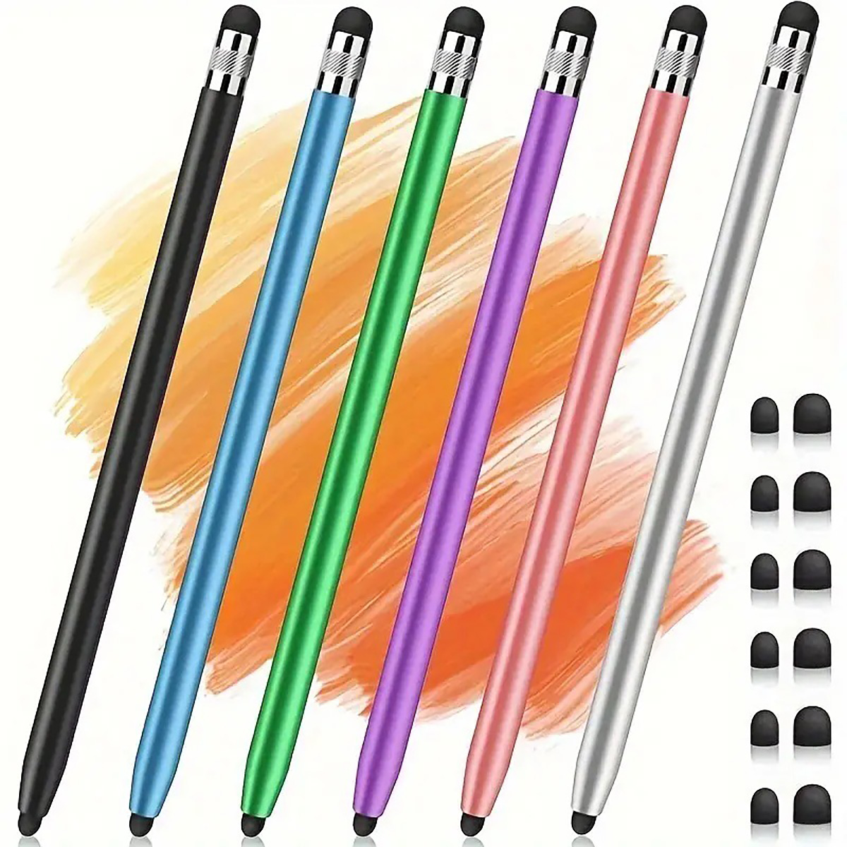 Tablet Drawing Accessories - タッチスクリーン用スタイラスペン、iPad、Android、Chromebookタブレット、その他の静電容量式タッチスクリーンデバイスに適しています、高感度で精密、傷がつきにくい、ゴム製のペン先。
