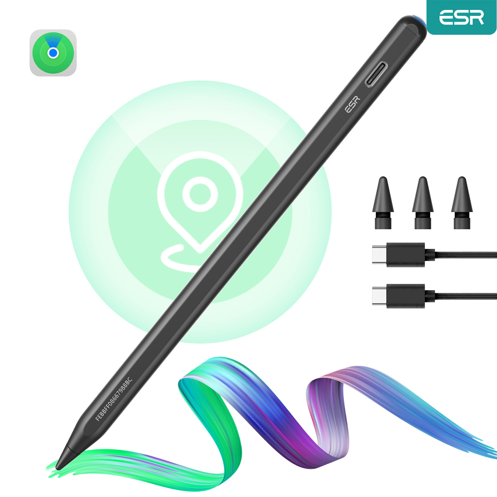 Tablet Accessories For Kids - ESR iPadペンシル iPad 2018-2025対応 Findmy Geo