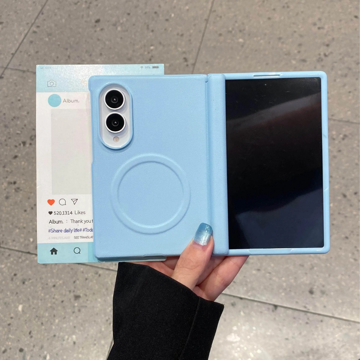 Screen Protector Matte - キャンディーカラーマットレザー Magsafe対応ケース Samsung Galaxy Z Fold