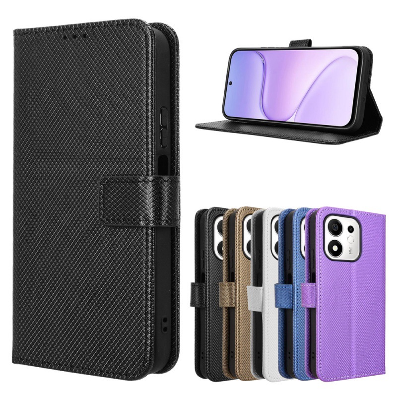 Magnetic Case Smart - プレーンレザーフリップウォレットケース Honor 600 Smart 5G 用磁気ブックカバーホルダー