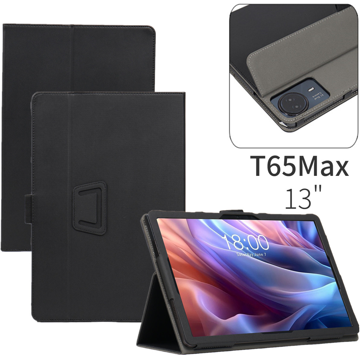 Teclast Tablet Accessories - Teclast T65Maxタブレット用スマートケース 折りたたみ式フォリオスタンド PUレザーケース Teclast T65