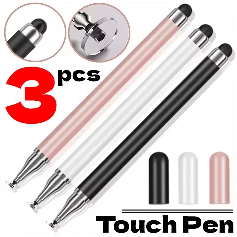 Tablet Drawing Accessories - ユニバーサルスタイラスペン 2in1 すべてのタッチスクリーン用 iPad タブレット描画ペンシル 高精度ディスクチップ