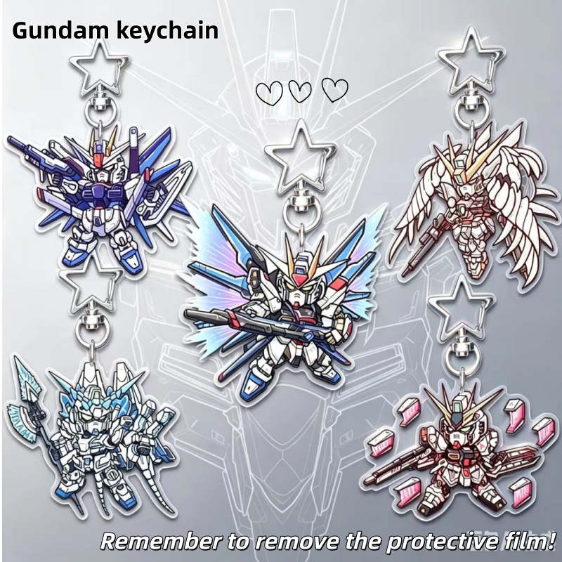 Case With Pencil Holder - ガンダムシリーズ フラットアクリルキーホルダー - おしゃれなバックパック＆ペンホルダーチャーム、友達への可愛い贈り物