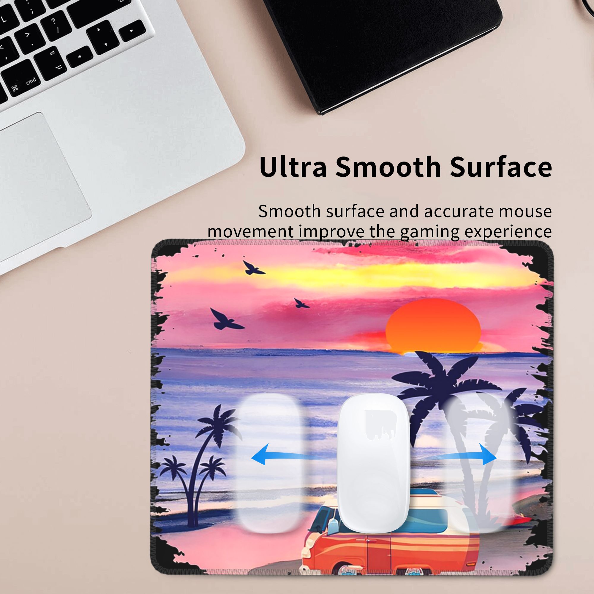 ユニークなビーチ風景とキャンピングカーのマウスパッドコンピュ - Office Table Accessories Unique のレビューと価格