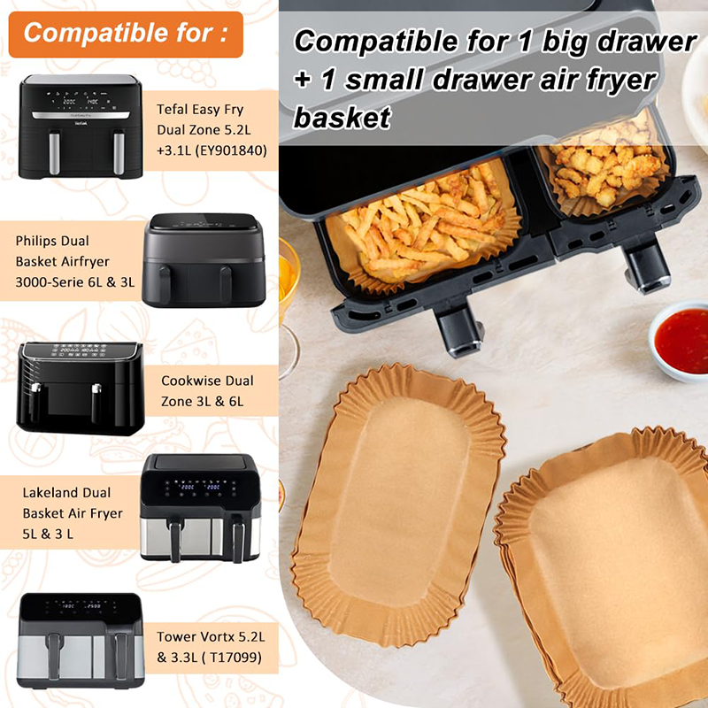 長方形エアフライヤー紙ライナーティファール 5.2L & 3 - Hotwav Tablet Accessories のレビューと価格