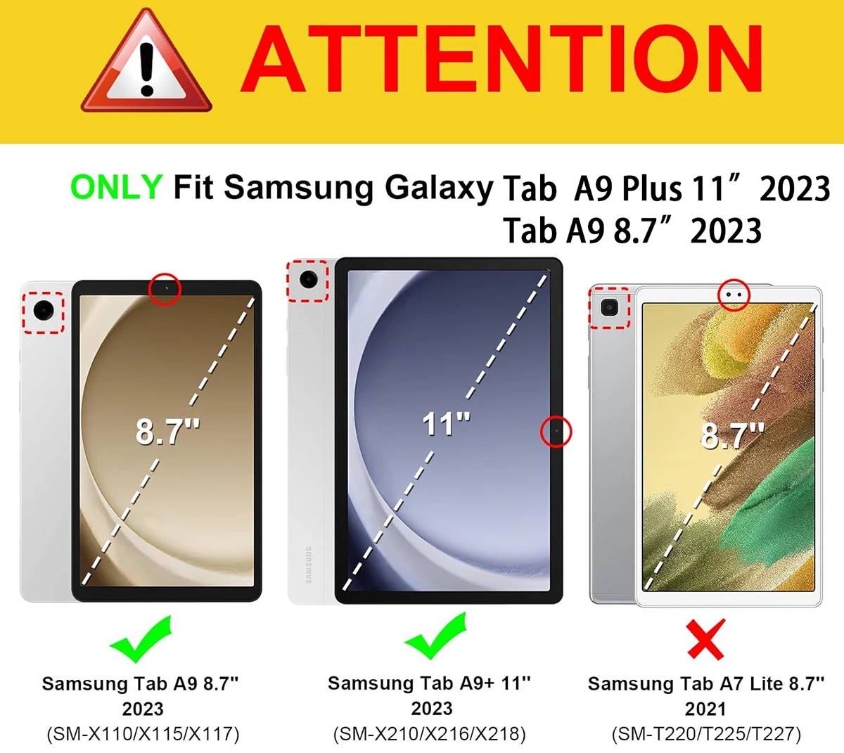 Samsung Galaxy 2023 Tab A9 SM- - Vortex Tablet Accessories のレビューと価格