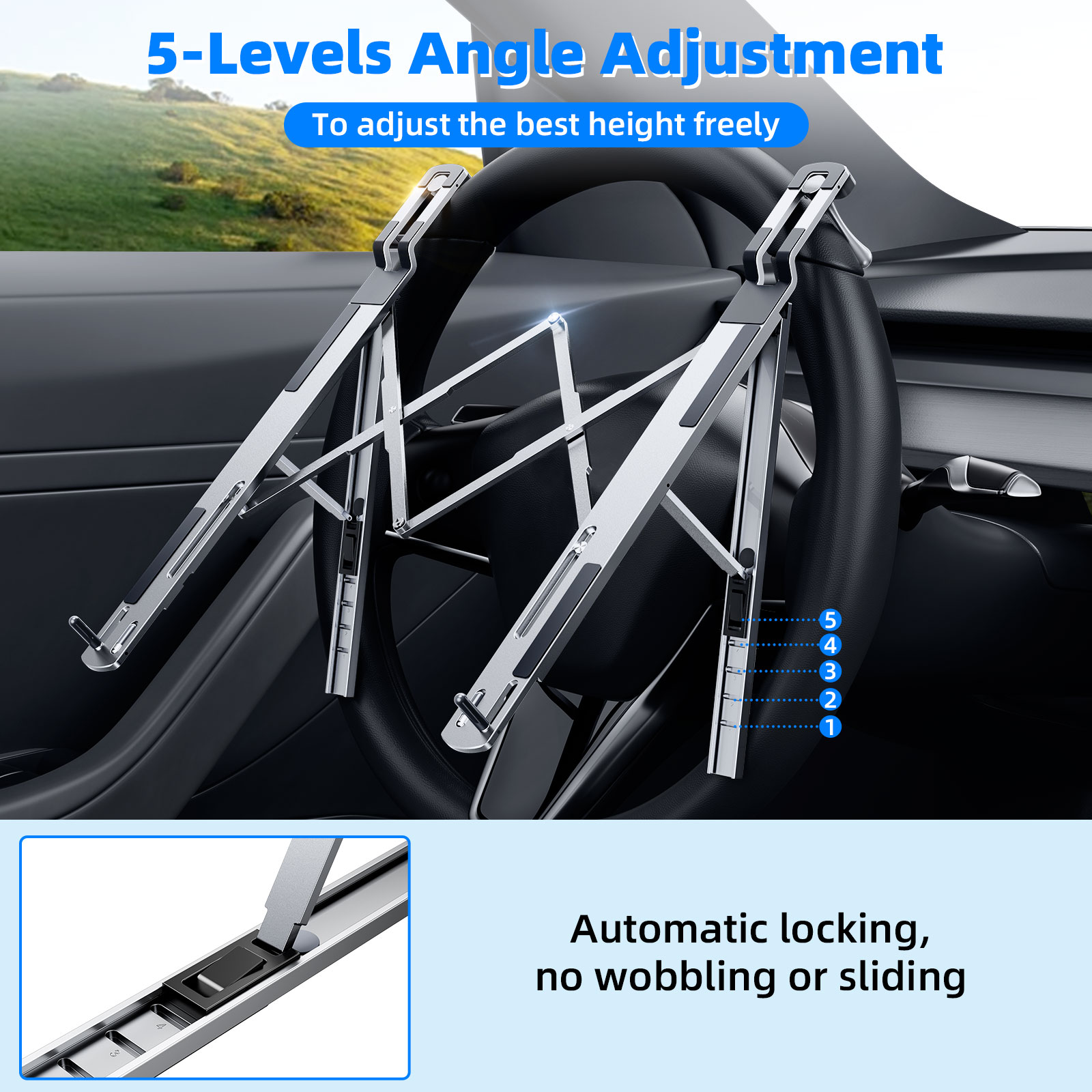 Eary 車載ラップトップマウントステアリングホイールホルダ - Tesla Tablet Accessories のレビューと価格
