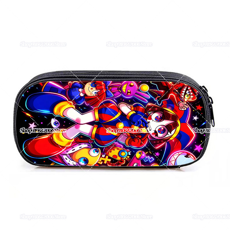 漫画アニメアメージングサーカスパターンプリントペンバッグポム - Case With Pencil Holder のレビューと価格