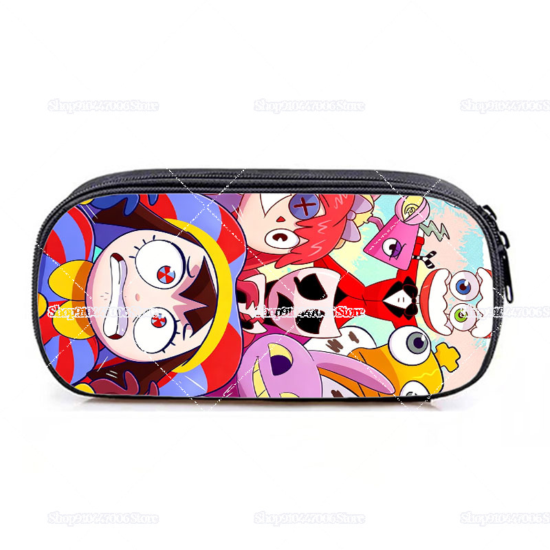 漫画アニメアメージングサーカスパターンプリントペンバッグポム - Case With Pencil Holder のレビューと価格