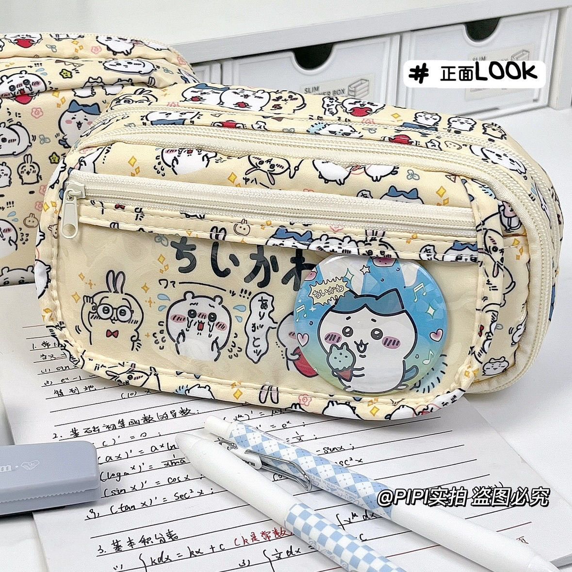大容量チイカワイタバッグペンケース、インスタ風透明窓付きフリ - Case With Pencil Holder のレビューと価格