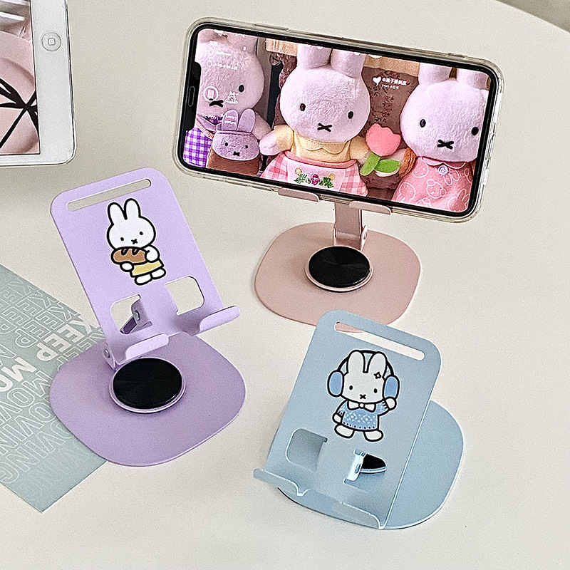 ミッフィー漫画の回転式折りたたみ金属製携帯電話ホルダー、ポー - Tablet Accessories Set のレビューと価格